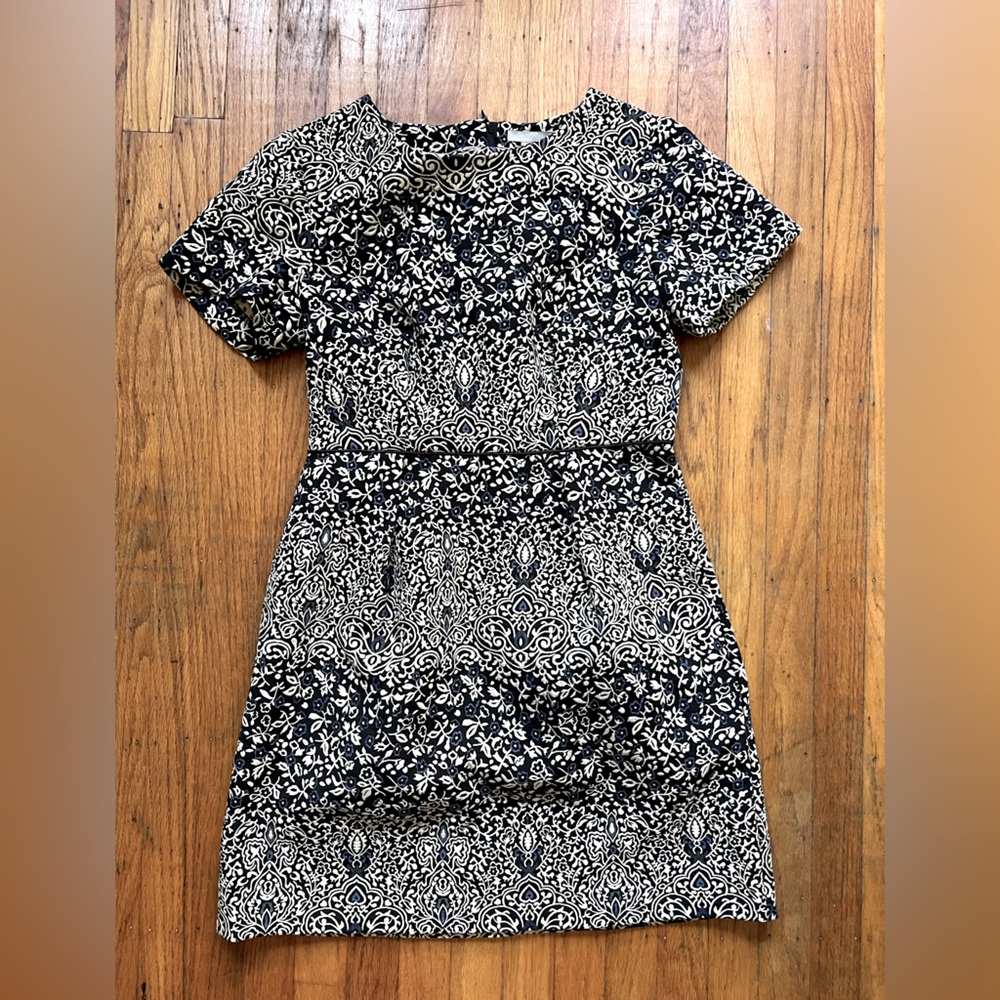 H&M Navy and White Printed Mini Dress